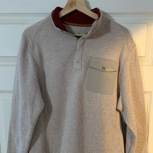 Woolrich pullover sweater beige quarter snap front medium